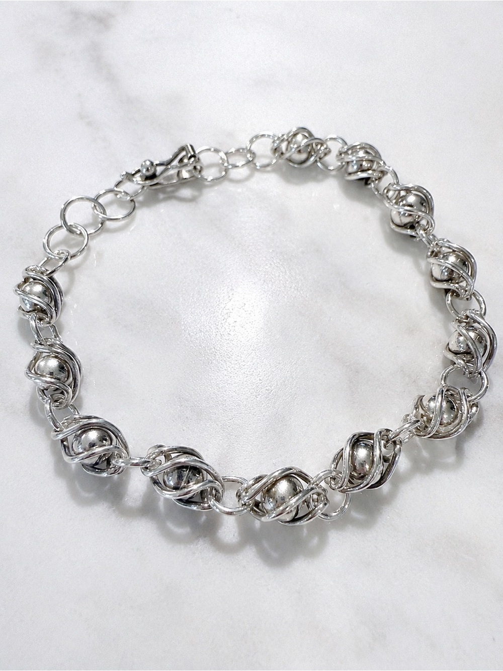 Bracelet Silver 925, real silver balls bracelet